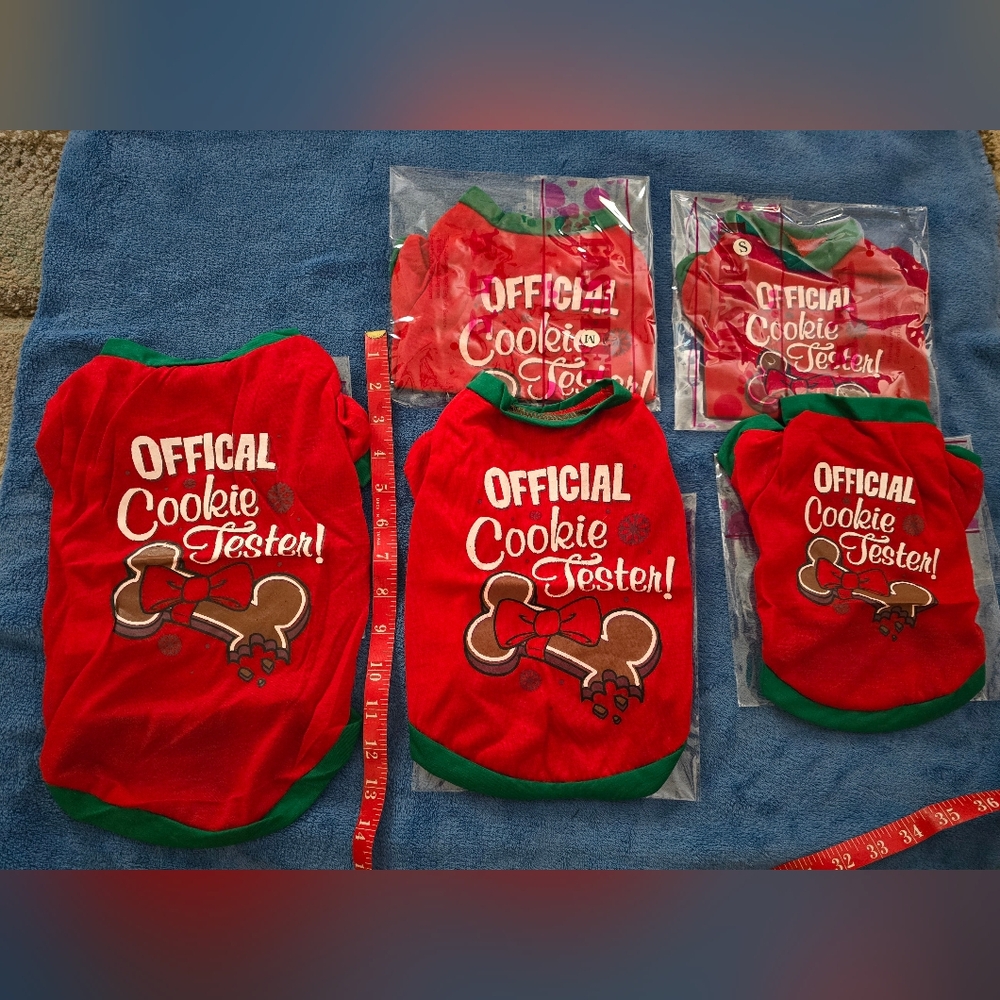 Festive Dog Shirt with Official Cookie Tester, S,M Or L, Price Is For 1 - Picture 2 of 7